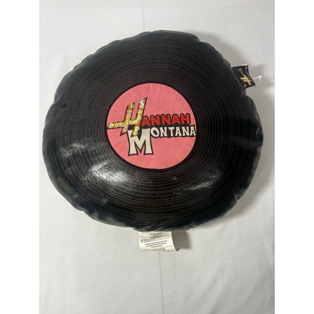 🌸Rare Hannah Montana Pillow Squishy Vinyl Record Look Flower Sparkle